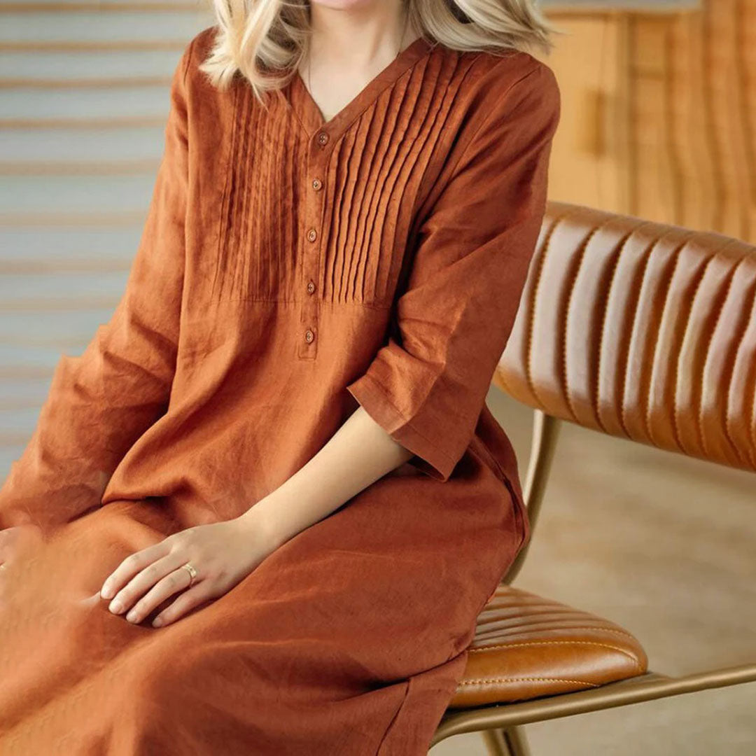 GR | Orange Linen Dress