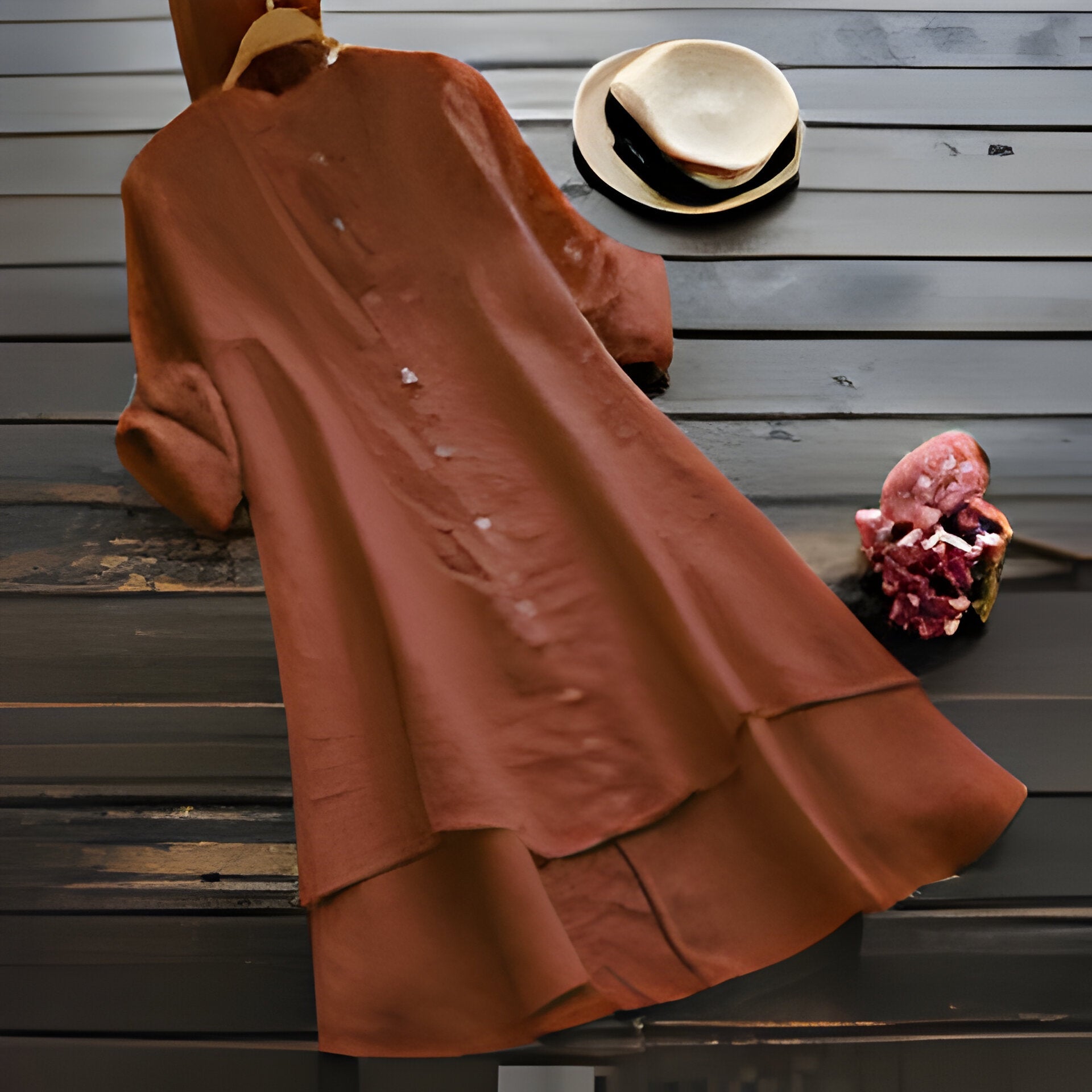 GR | Plus size summer dress in cotton and linen