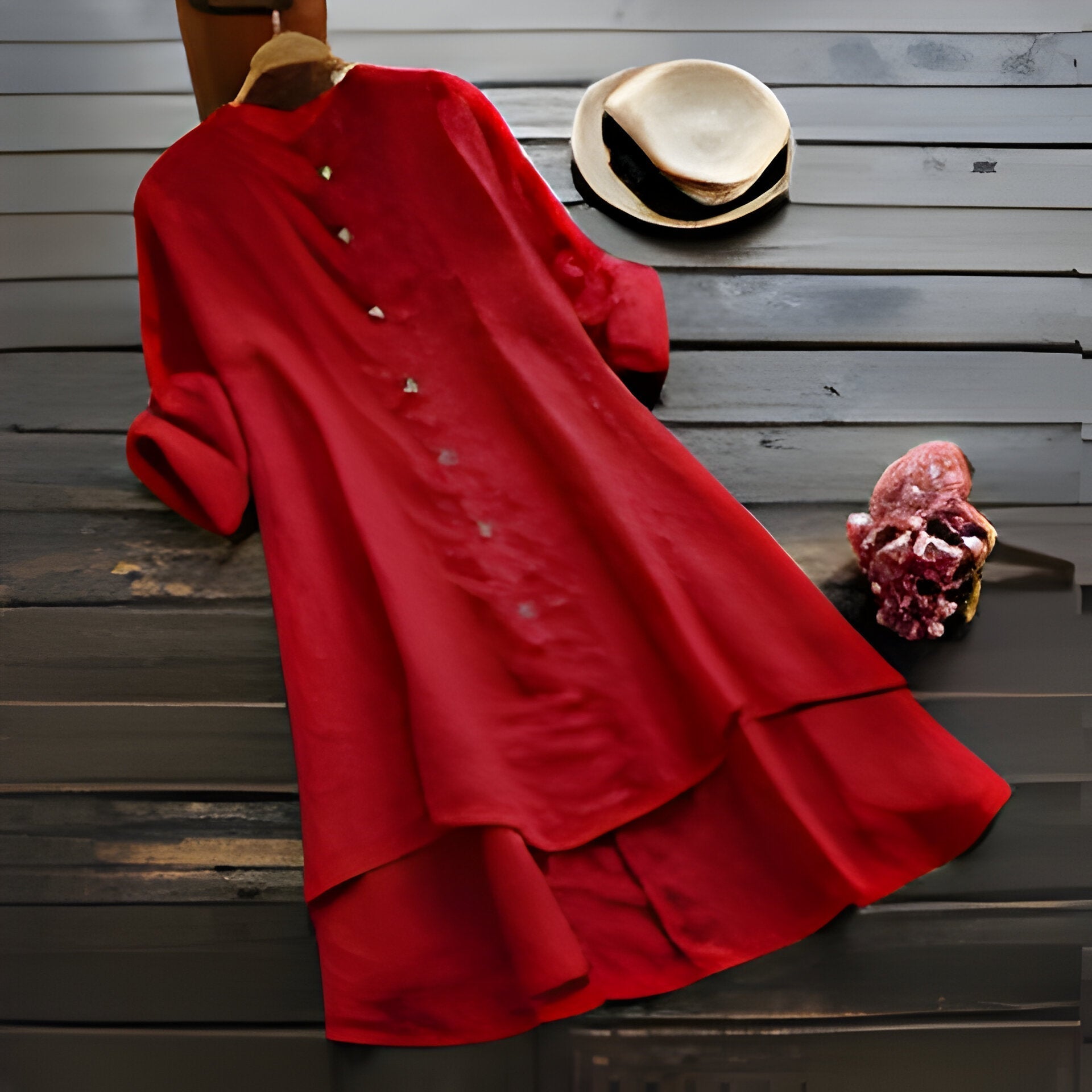 GR | Plus size summer dress in cotton and linen