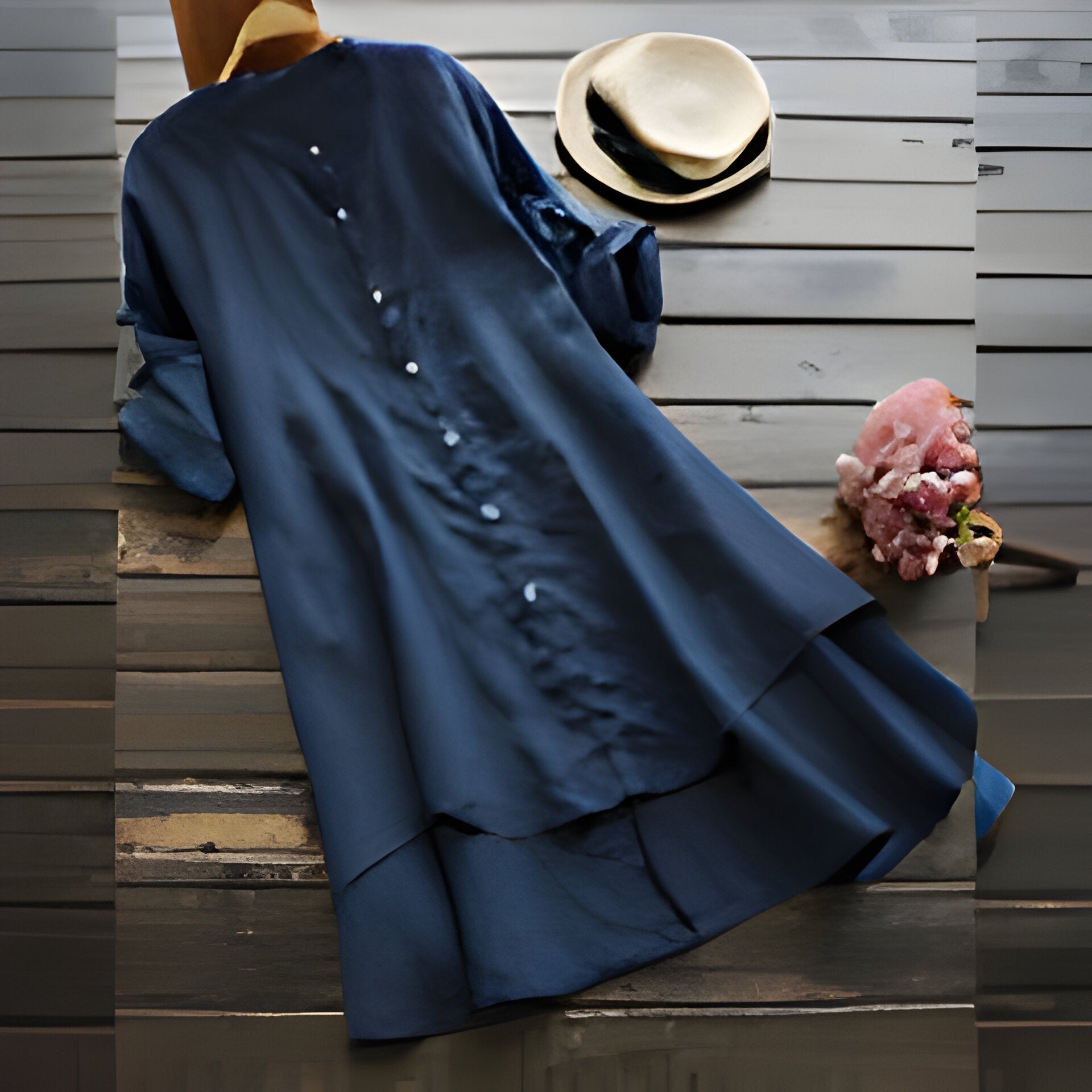 GR | Plus size summer dress in cotton and linen