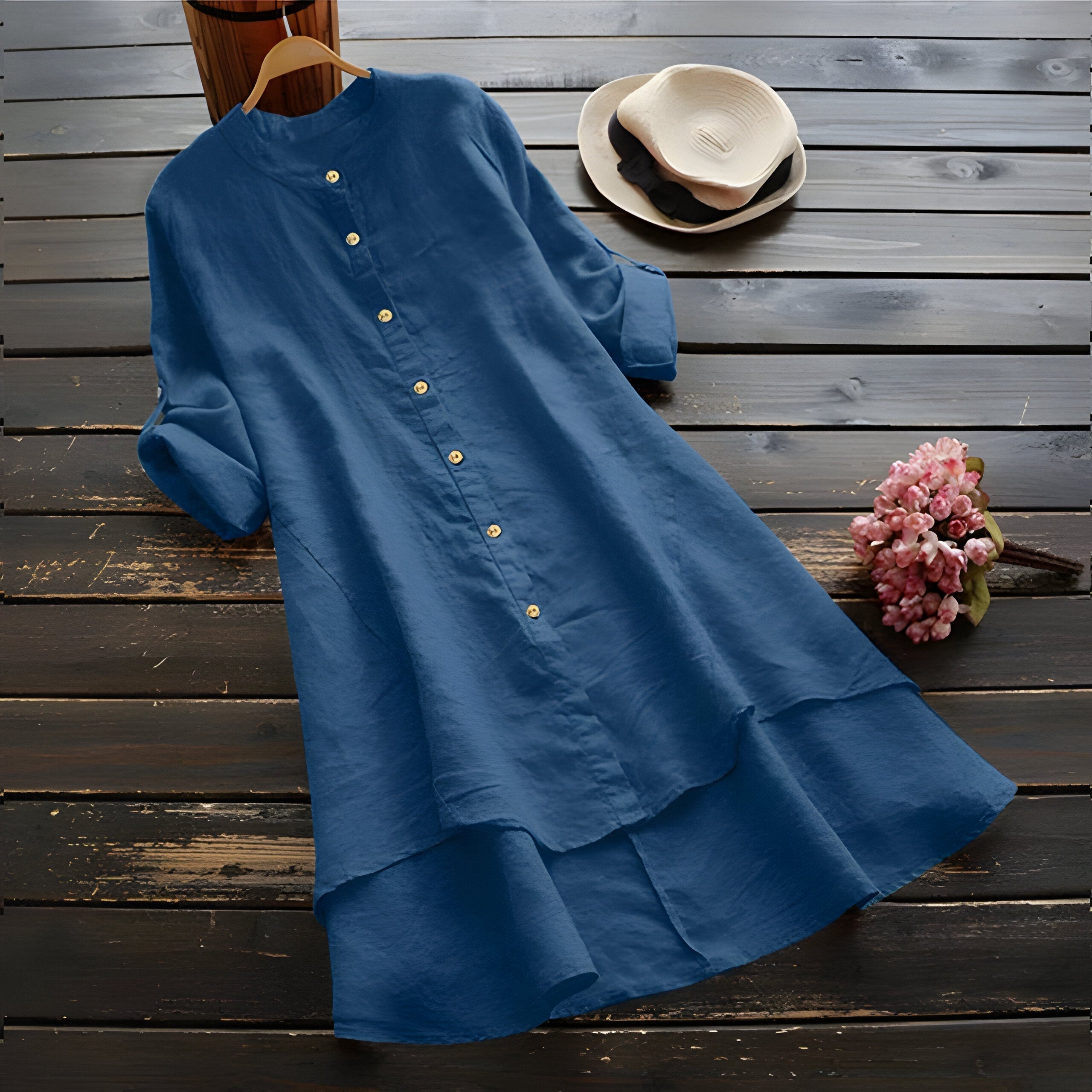 GR | Plus size summer dress in cotton and linen