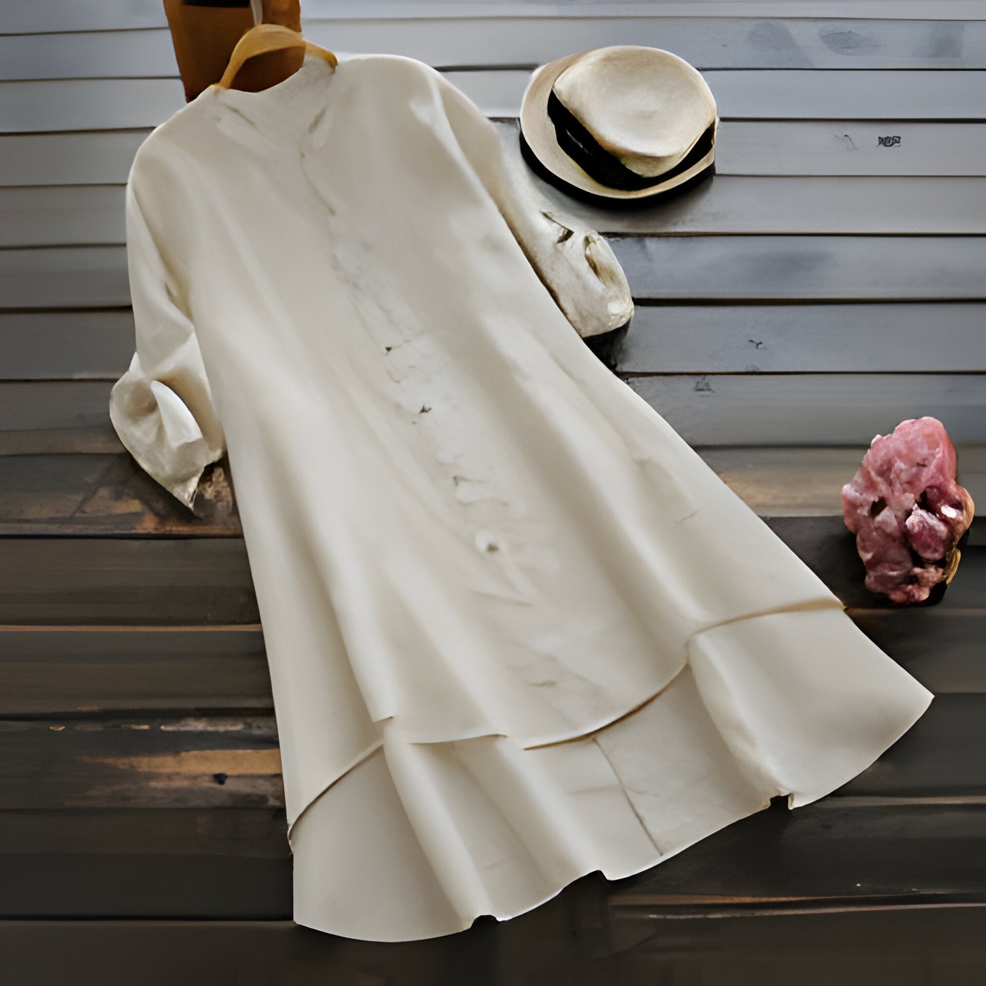 GR | Plus size summer dress in cotton and linen