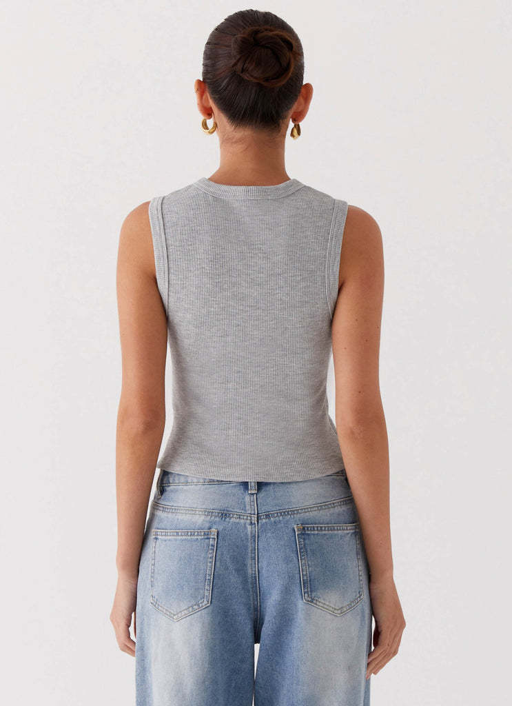 GR | Sleeveless top with button placket