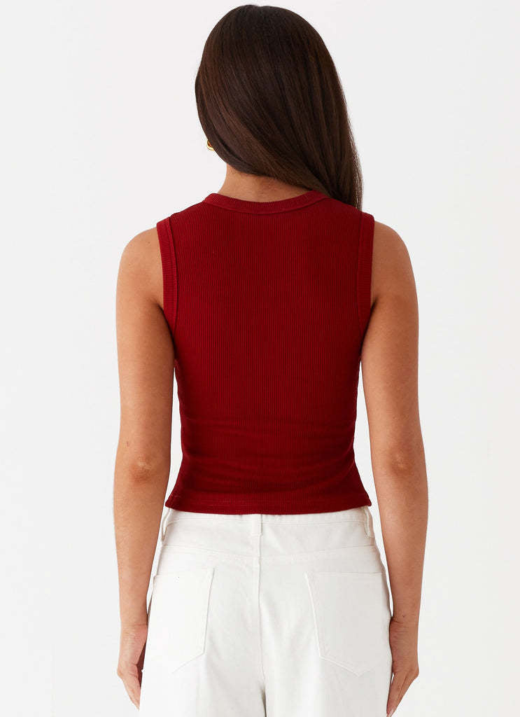 GR | Sleeveless top with button placket