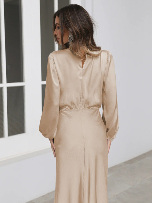 GR | Elegantes Abendkleid für Damen Lang Langärmelig