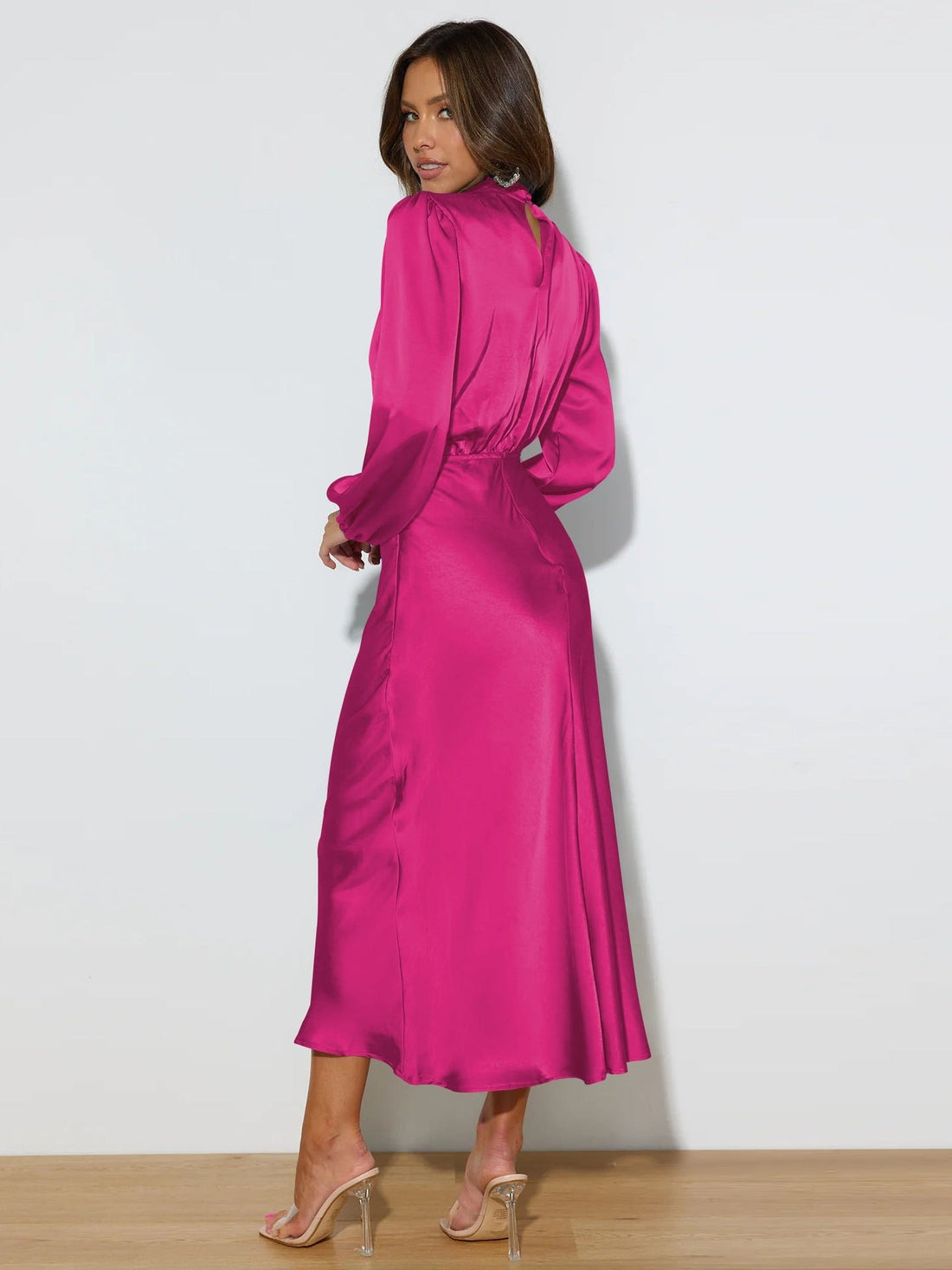 GR | Elegantes Abendkleid für Damen Lang Langärmelig