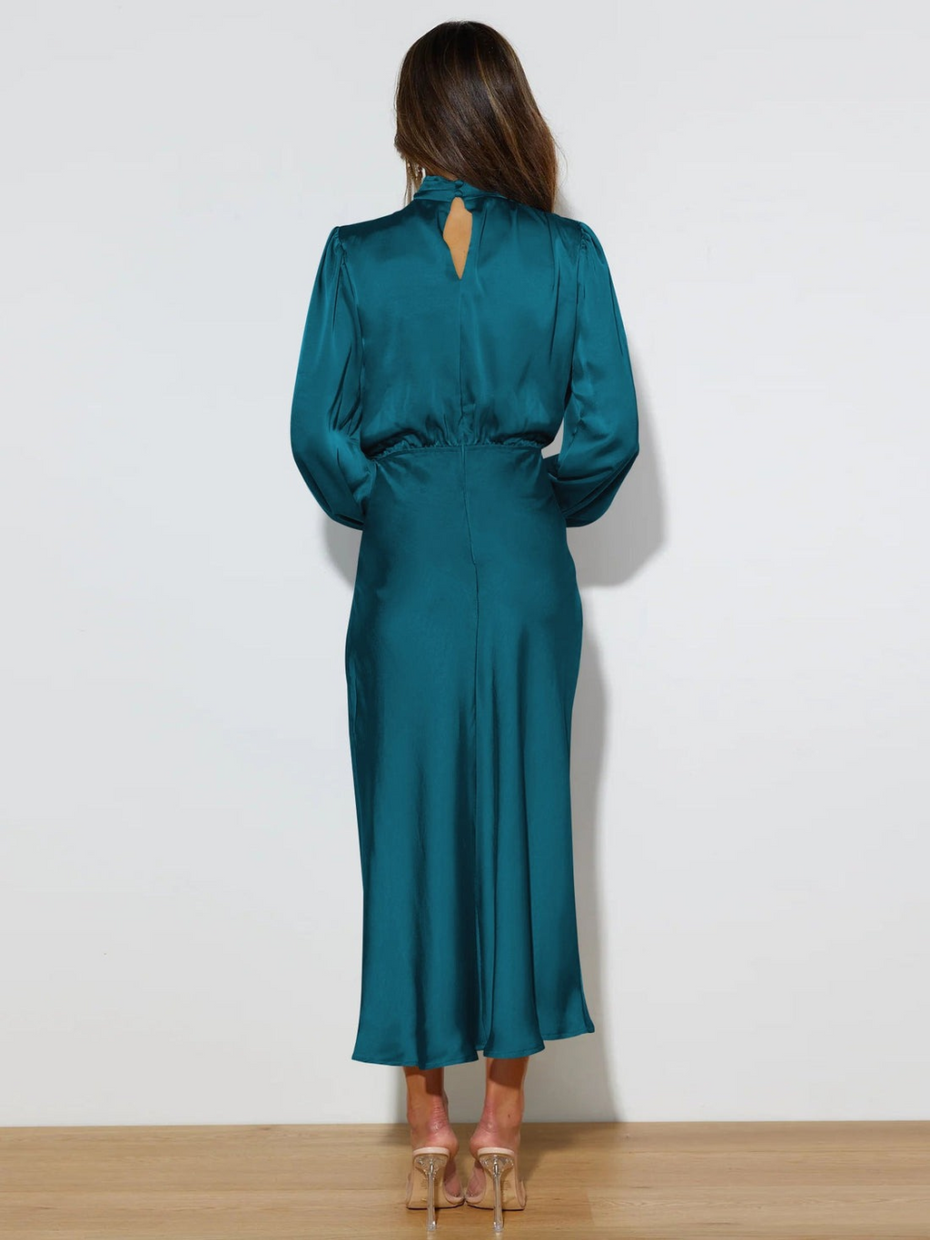 GR | Elegantes Abendkleid für Damen Lang Langärmelig
