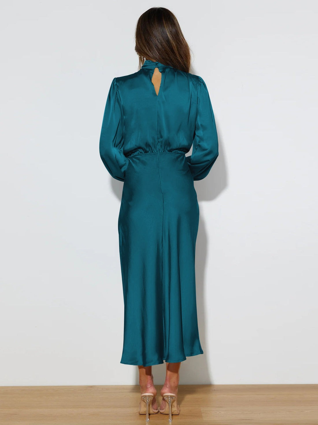GR | Elegantes Abendkleid für Damen Lang Langärmelig