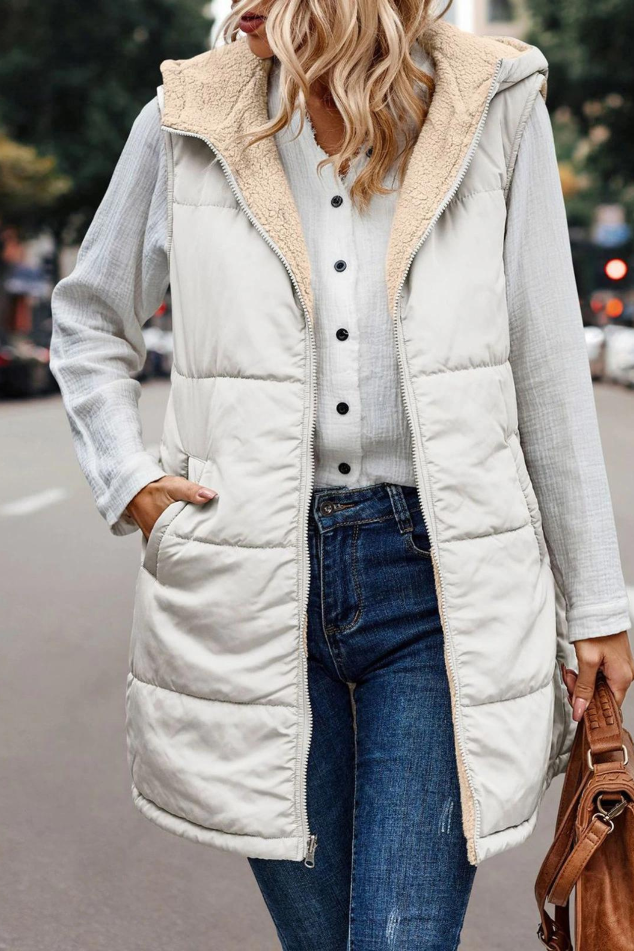 GR | Double-sided vest with hood