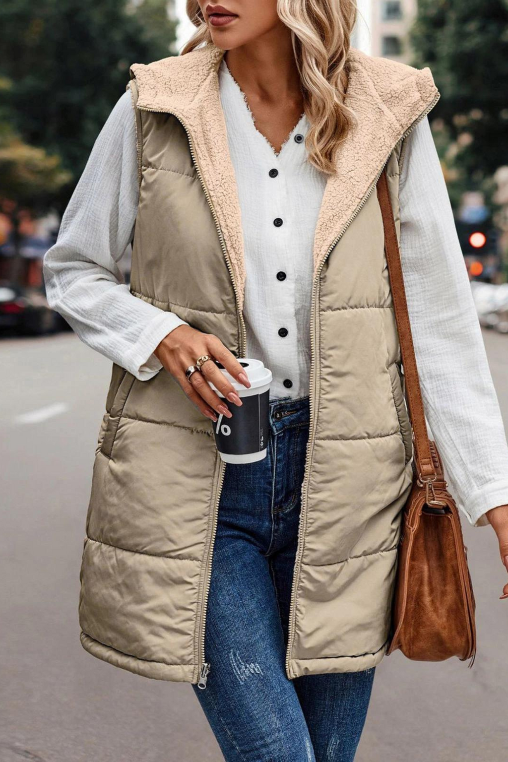 GR | Double-sided vest with hood