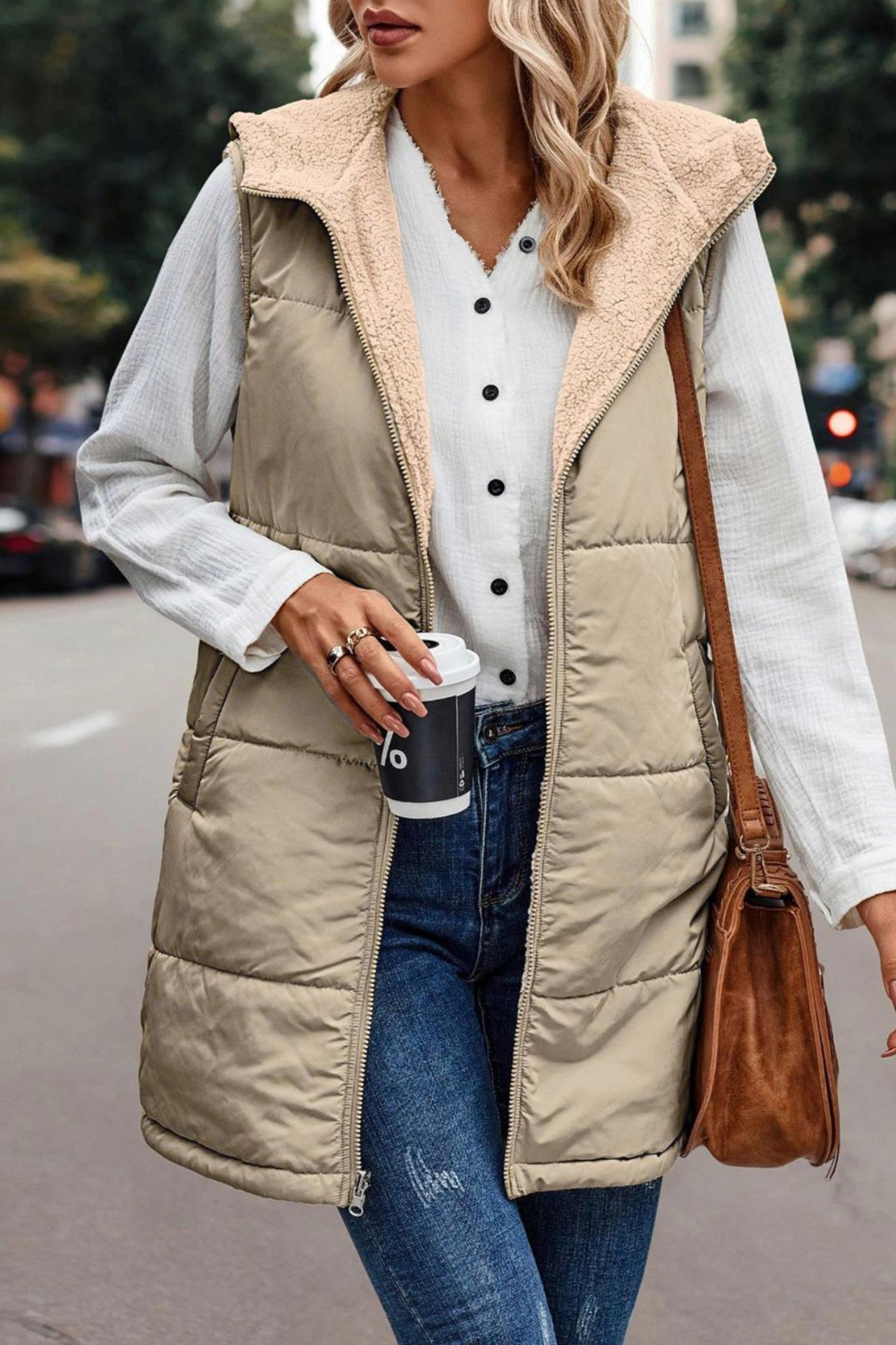 GR | Double-sided vest with hood