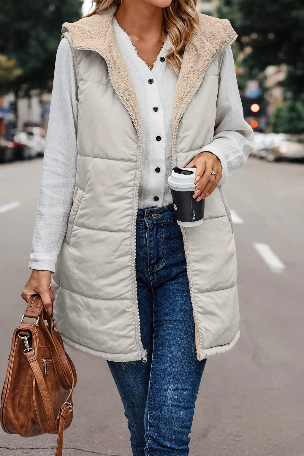 GR | Double-sided vest with hood