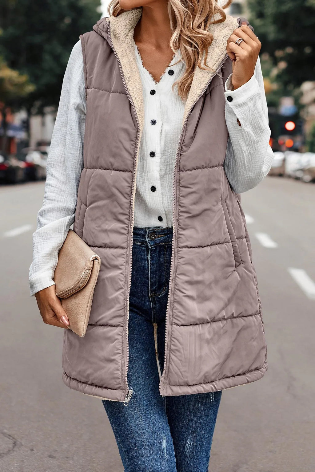 GR | Double-sided vest with hood