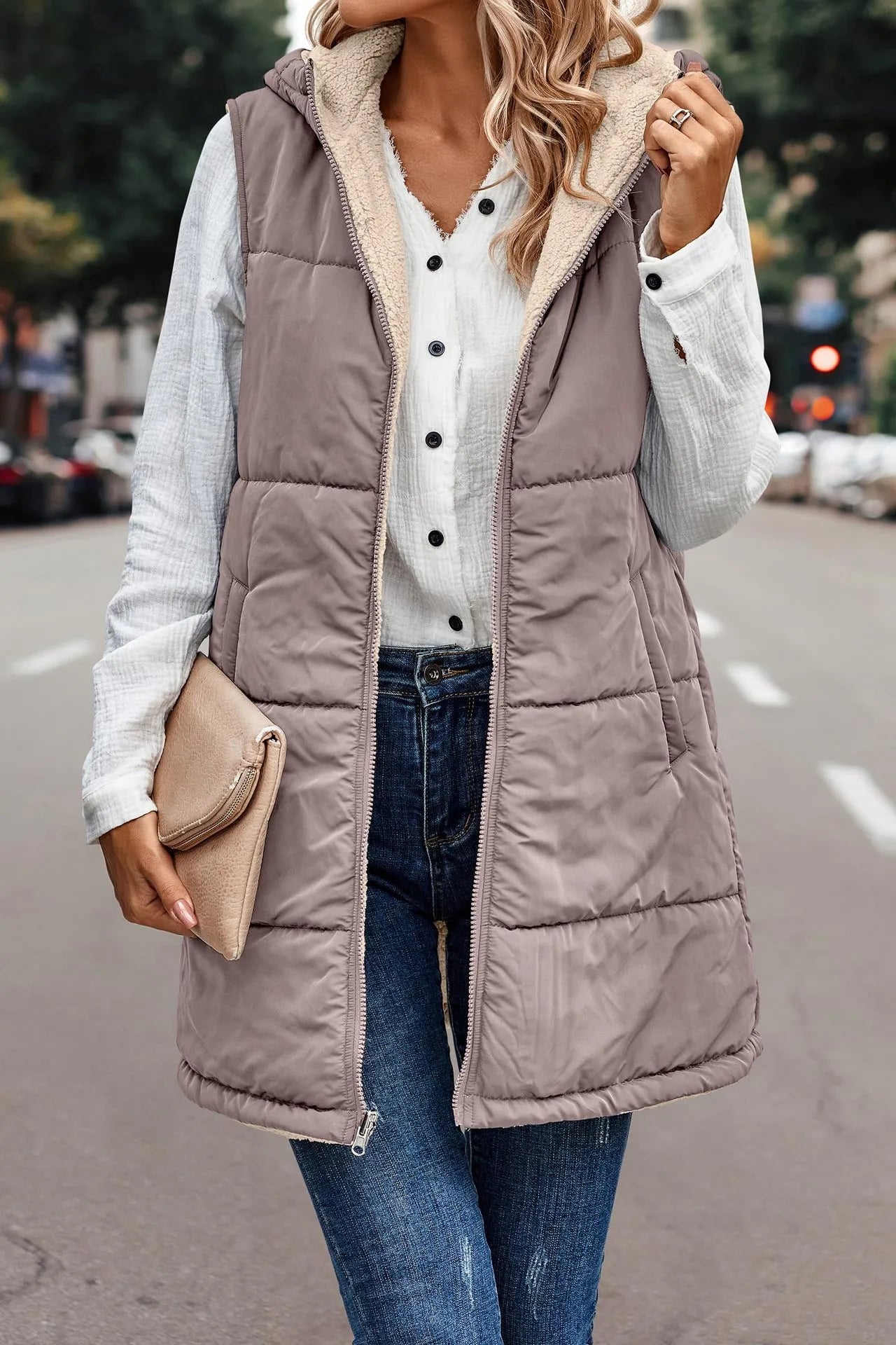 GR | Double-sided vest with hood