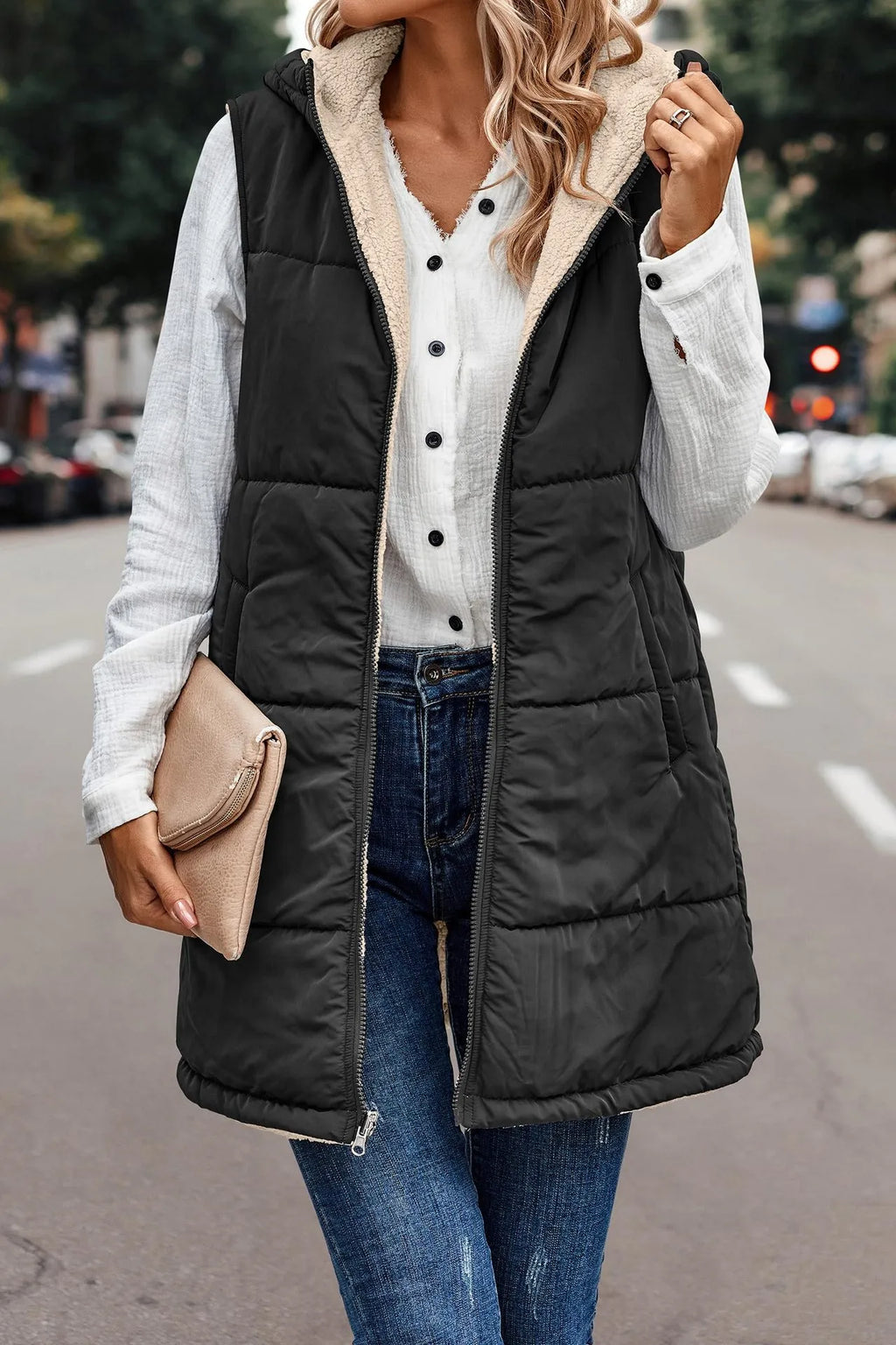 GR | Double-sided vest with hood
