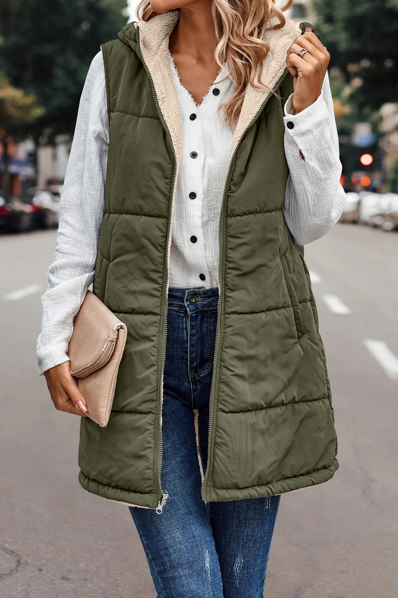 GR | Double-sided vest with hood