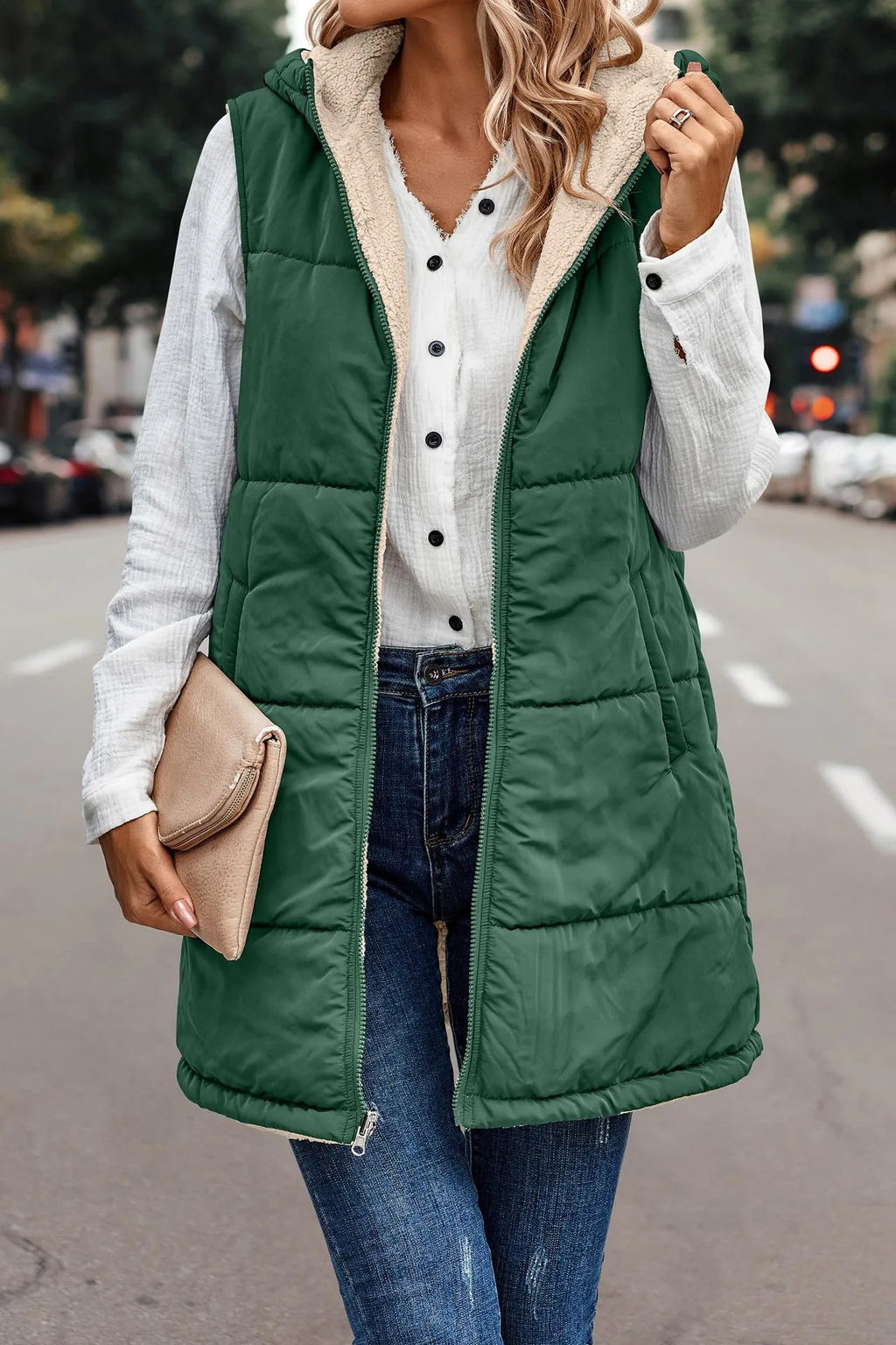 GR | Double-sided vest with hood