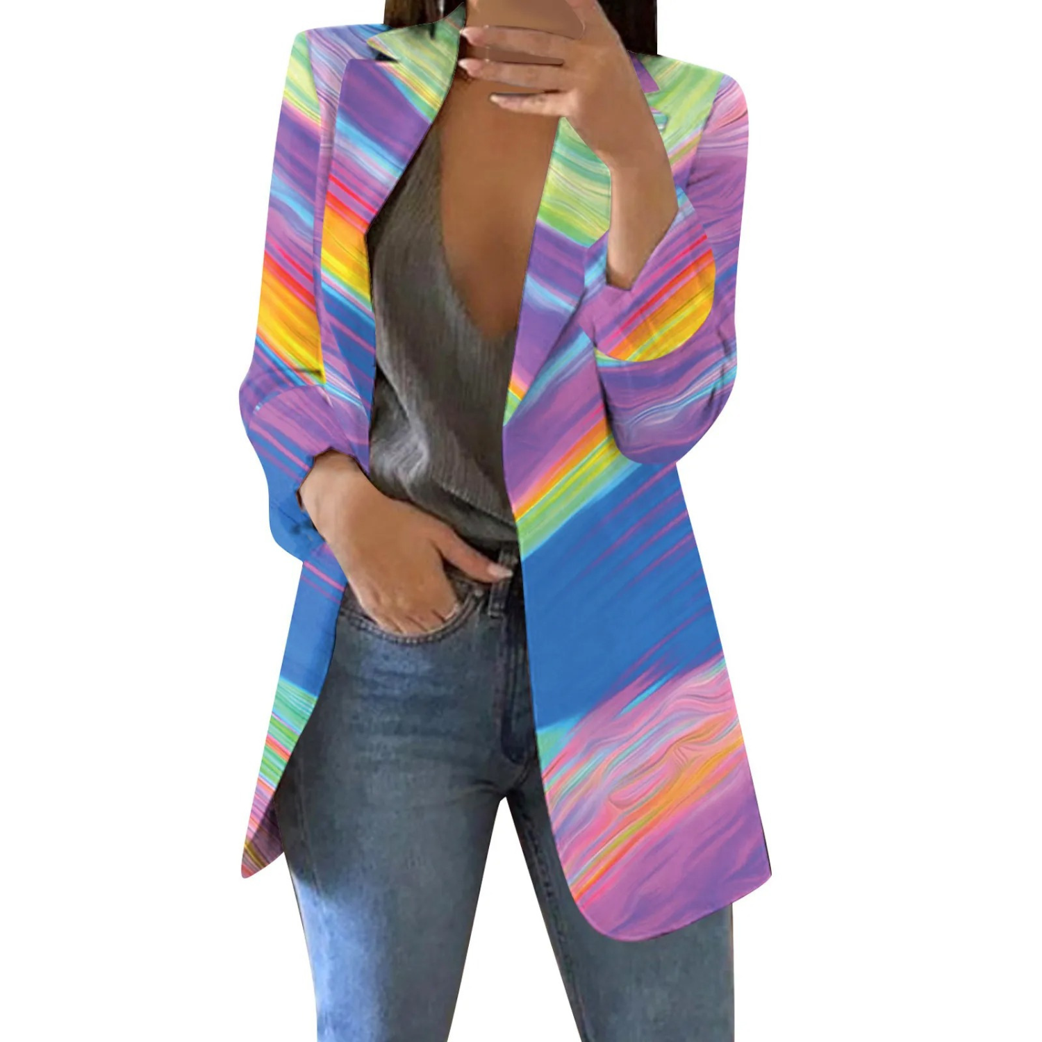 GR | Patch Watercolor Style Women's Blazer