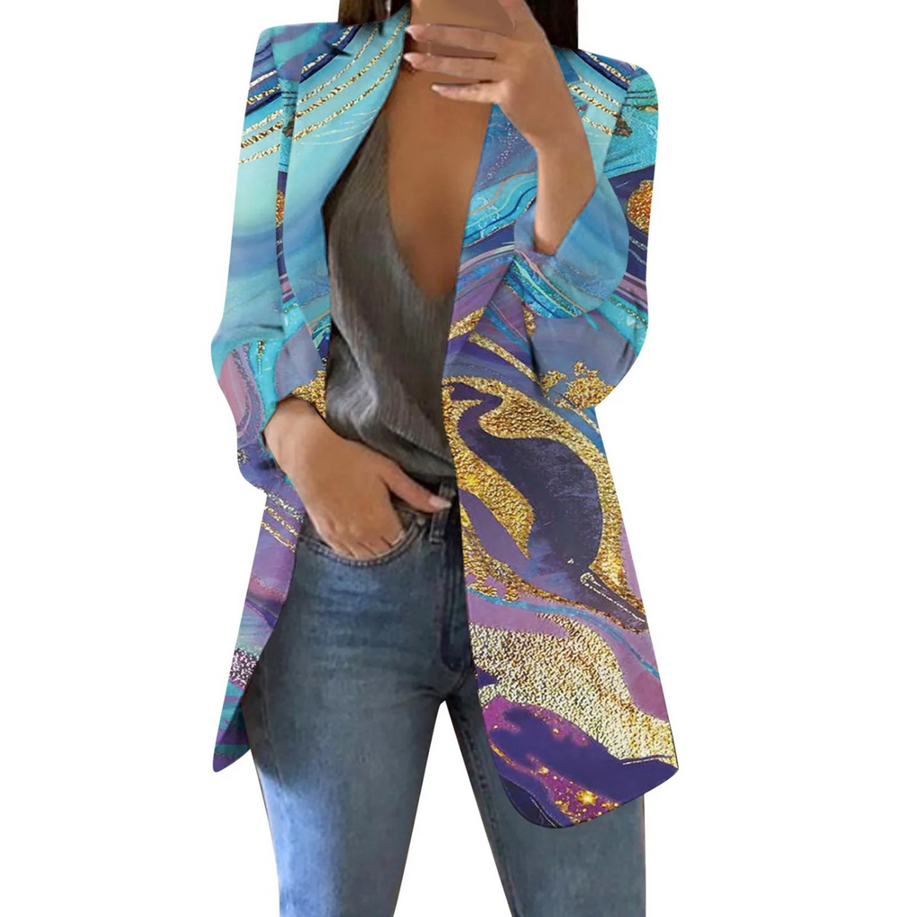 GR | Patch Watercolor Style Women's Blazer