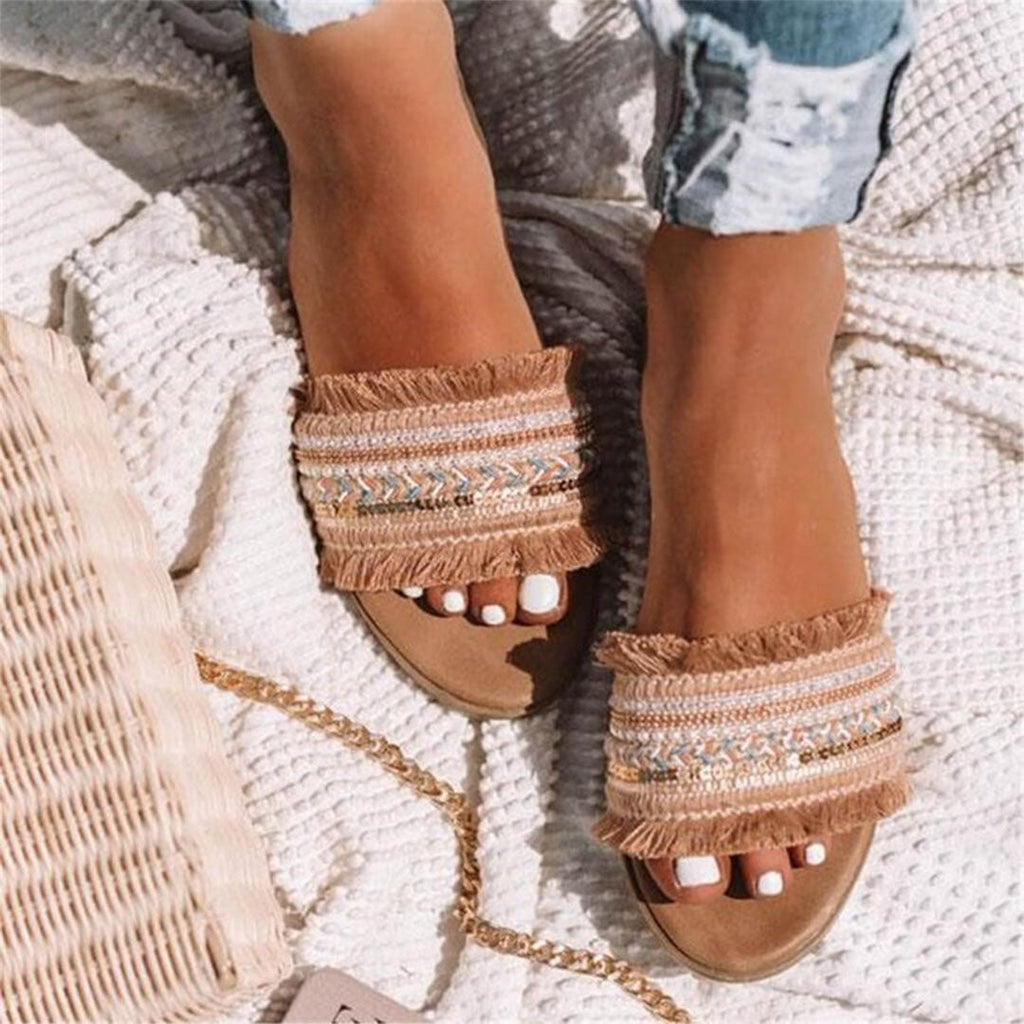 GR | Mules, Boho style, flat, sandals, summer shoes