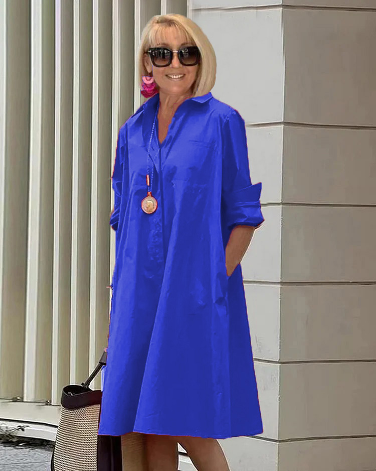 GR | Elegantes Mittelanges Kleid für Damen - Stilvolles Midi Kleid