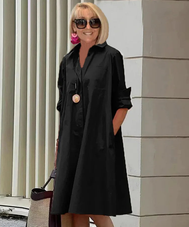 GR | Elegantes Mittelanges Kleid für Damen - Stilvolles Midi Kleid