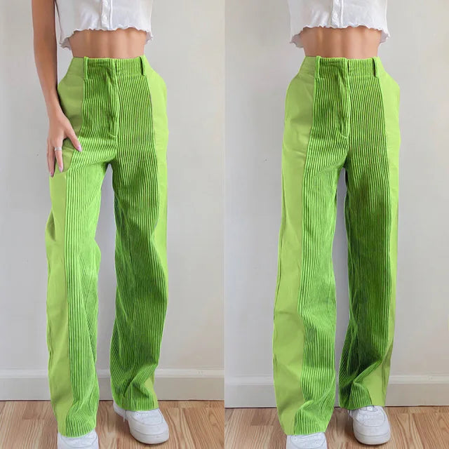GR | Ribbed High-Waisted Trousers