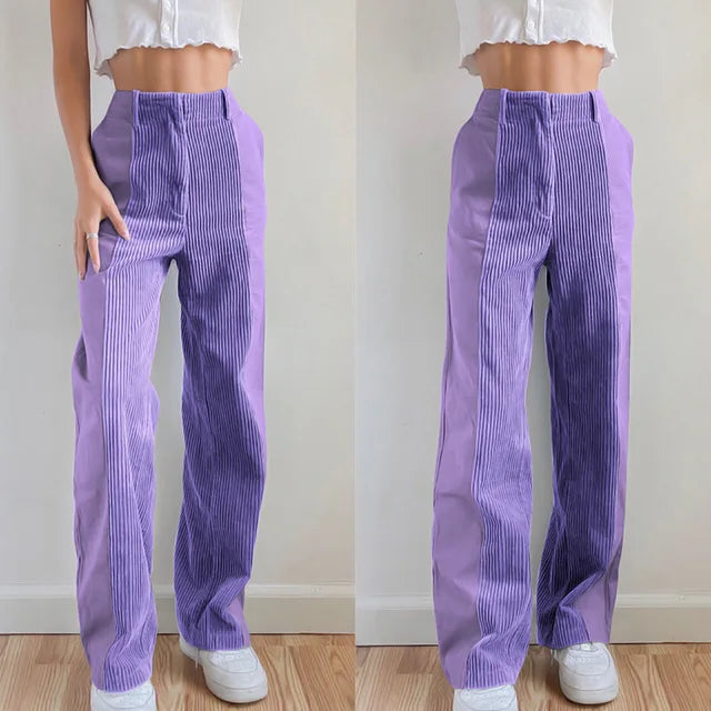 GR | Ribbed High-Waisted Trousers