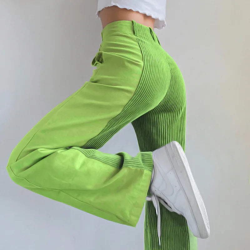 GR | Ribbed High-Waisted Trousers
