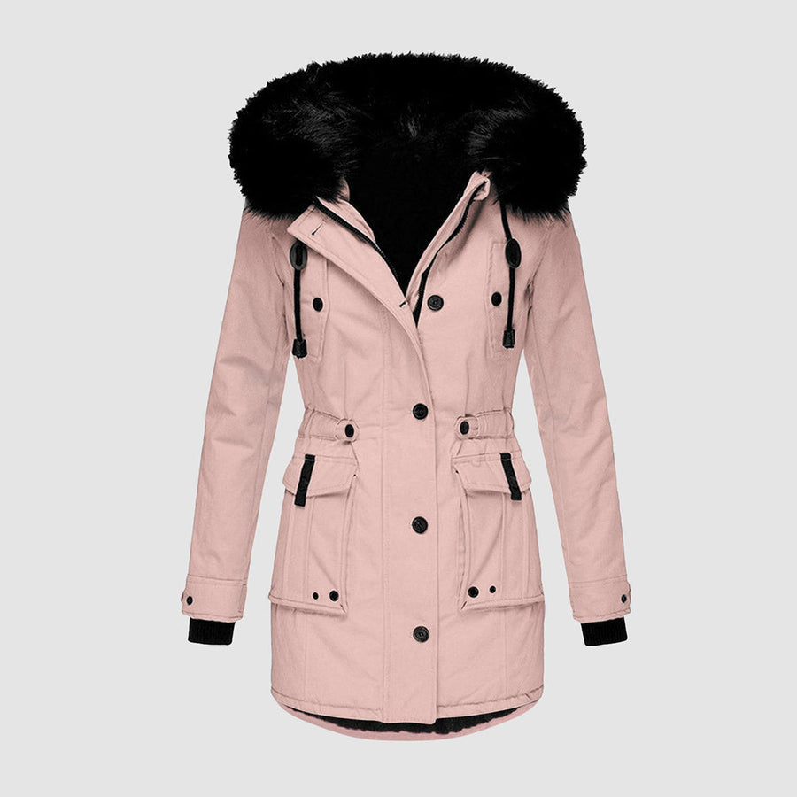 GR | Elegant women's winter jacket with fur collar