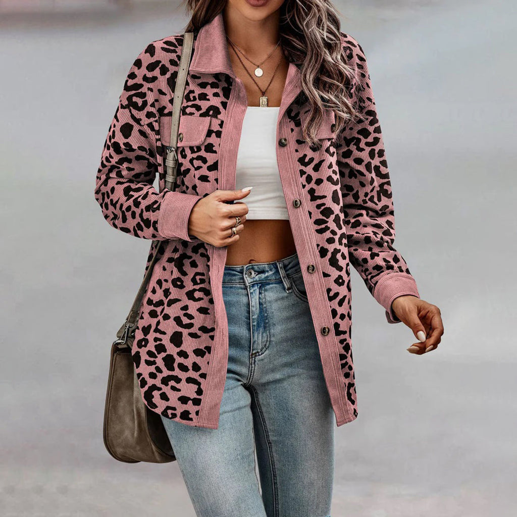 GR | Stylish women's jacket with leopard print