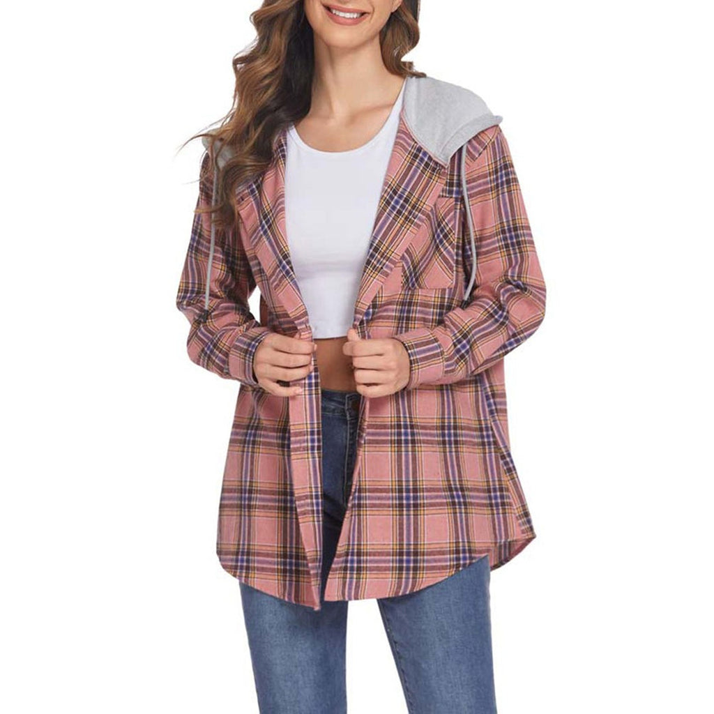 GR - Elegante Kapuzenjacke mit Karodesign