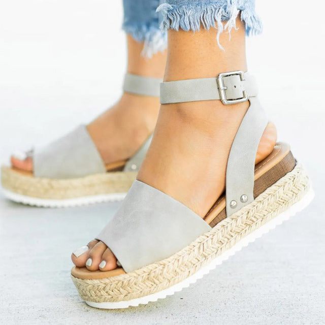 GR | Women's ankle-strap espadrille sandals for summer