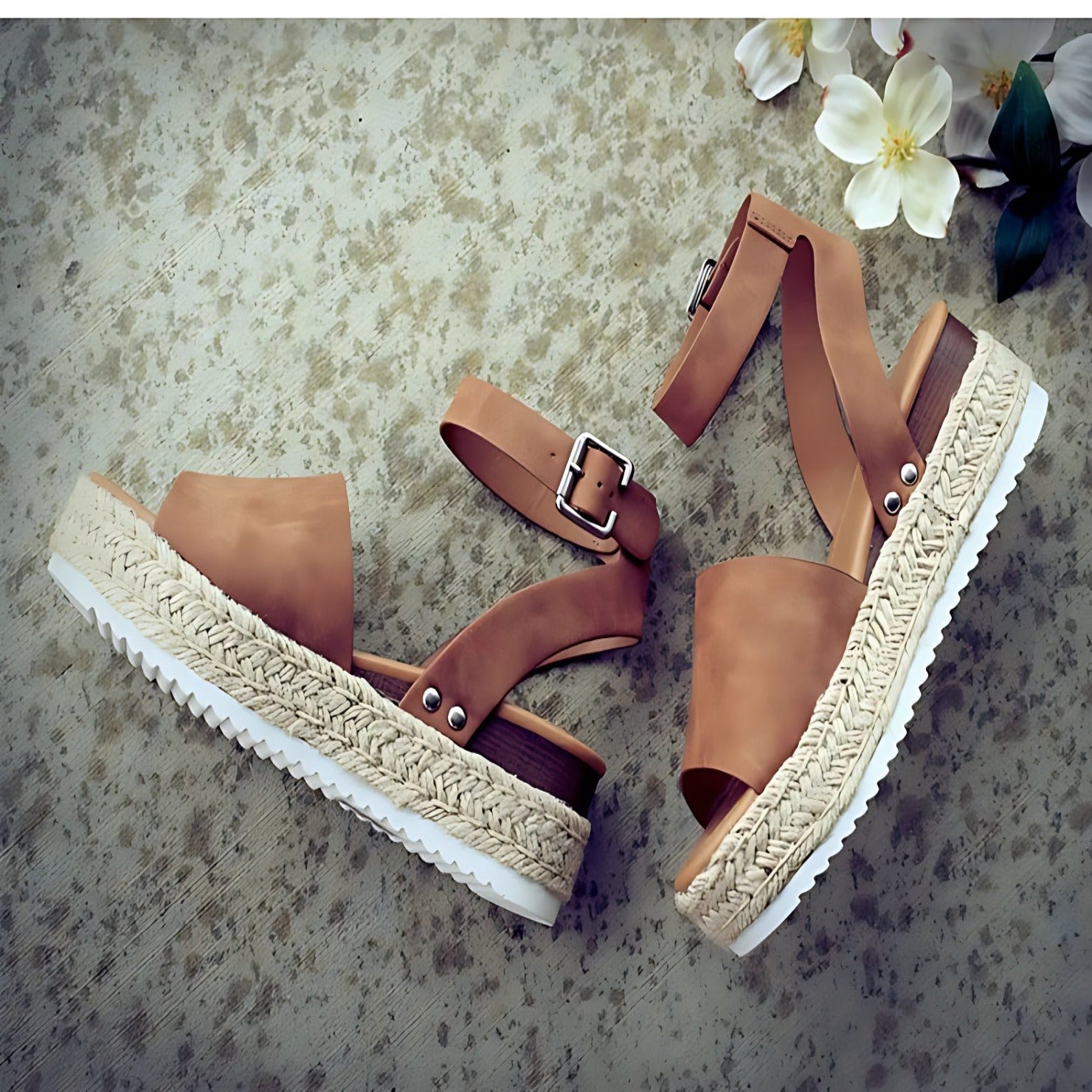 GR | Women's ankle-strap espadrille sandals for summer