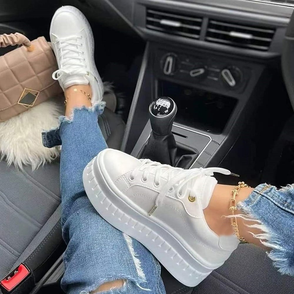 GR | Comfortable lace-up shoes with thick soles for women