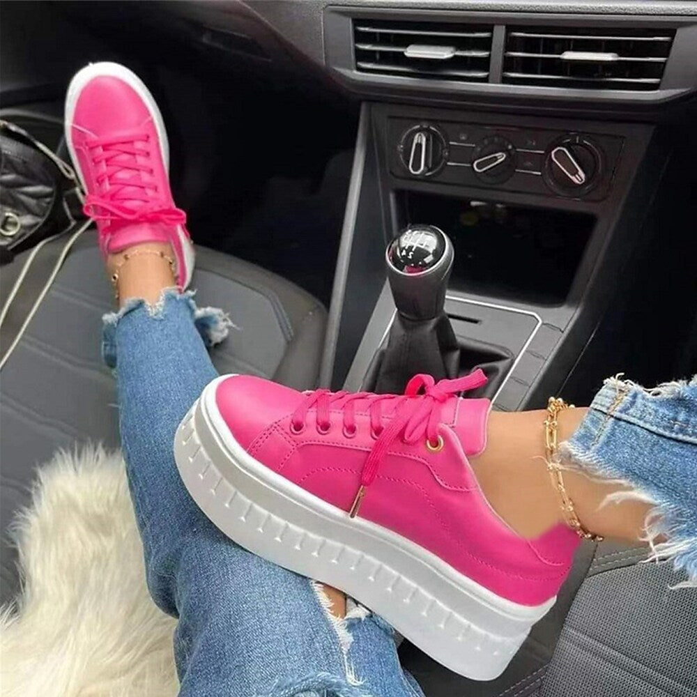 GR | Comfortable lace-up shoes with thick soles for women