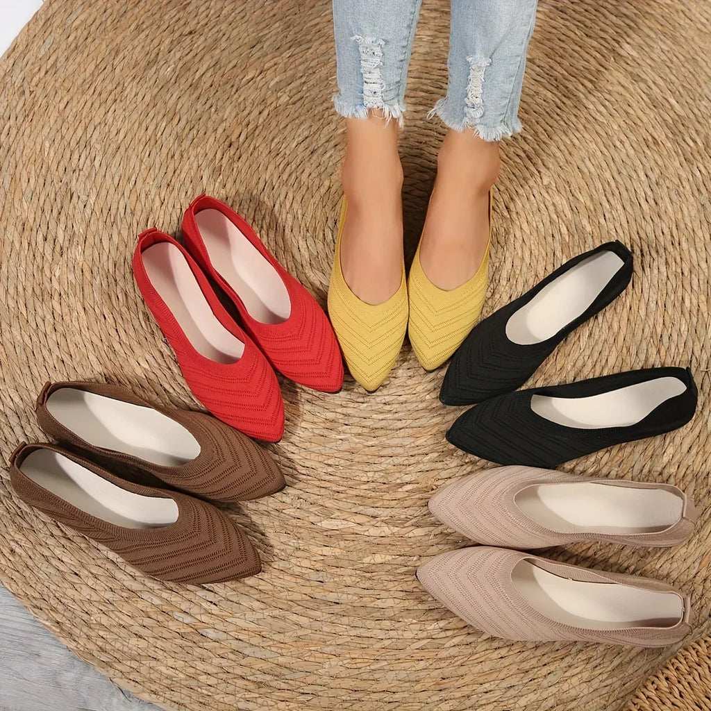 Veronica™ - Knitted pointed-toe flats for women