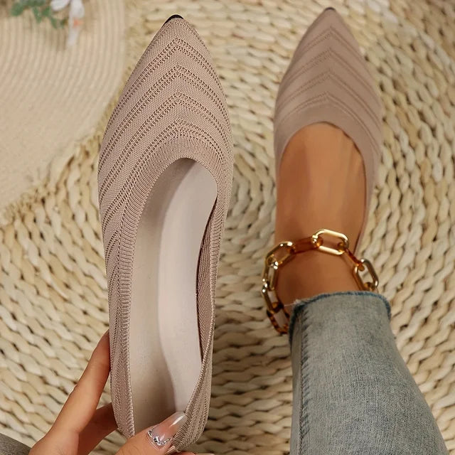 Veronica™ - Knitted pointed-toe flats for women