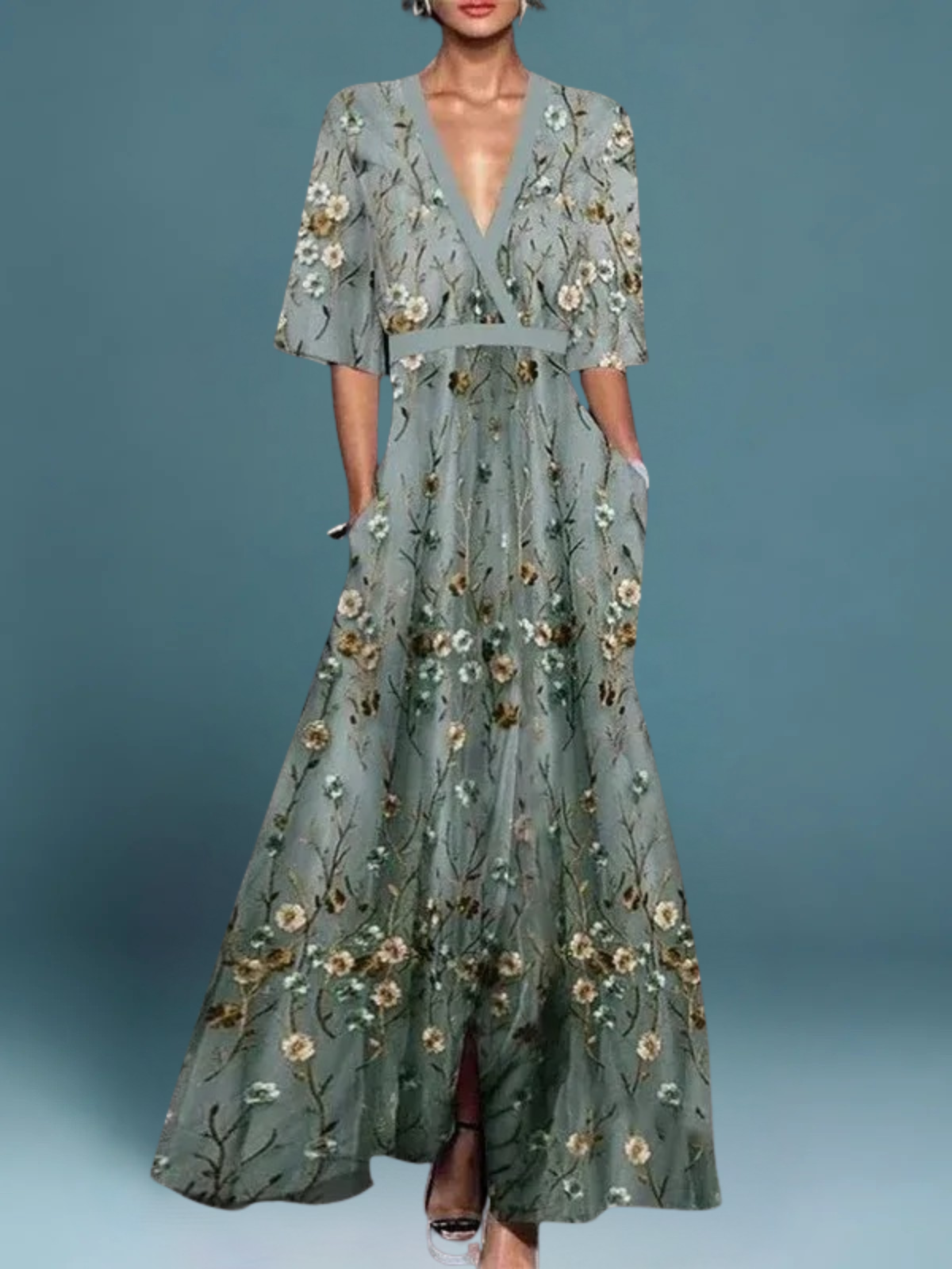 GR | Elegant long floral dress