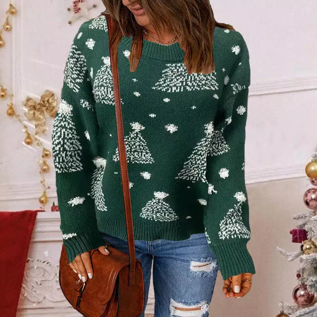 GR | Weihnachten Lässiger Strickpullover