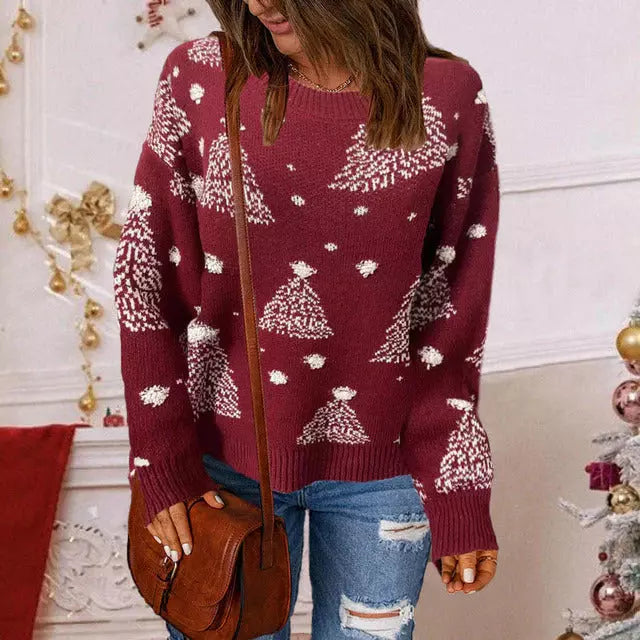 GR | Weihnachten Lässiger Strickpullover