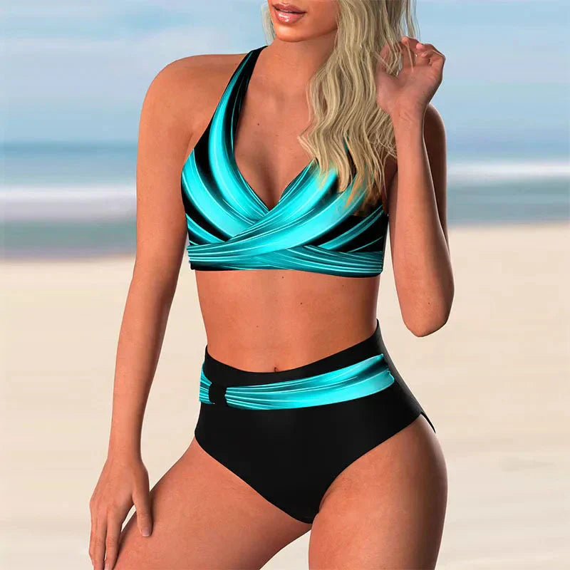 GR | Push-up Halter Bikini Set with High Waist for Women