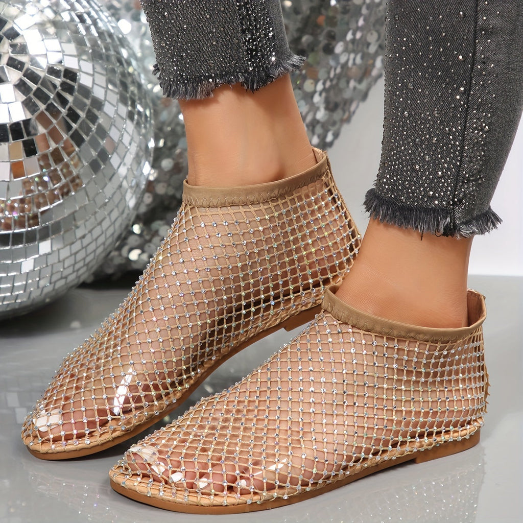 GR | Sandals with rhinestones and mesh