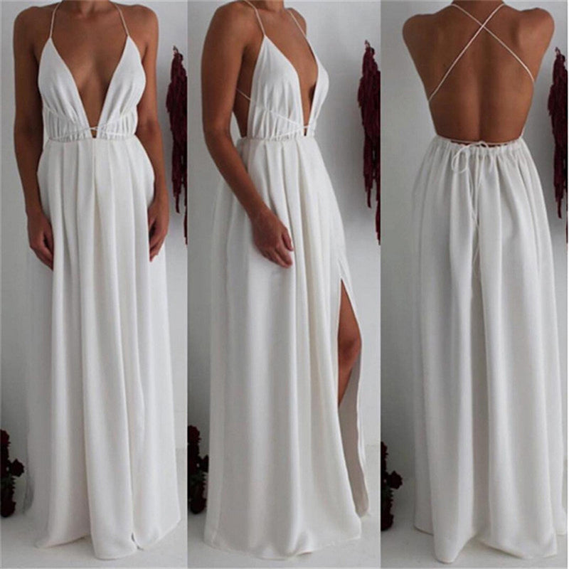 GR | Boho-Kleid Weiß mit Rückenausschnitt