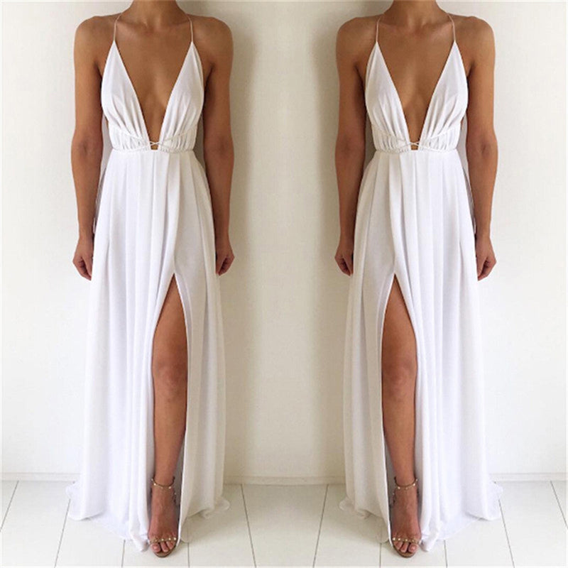 GR | Boho-Kleid Weiß mit Rückenausschnitt