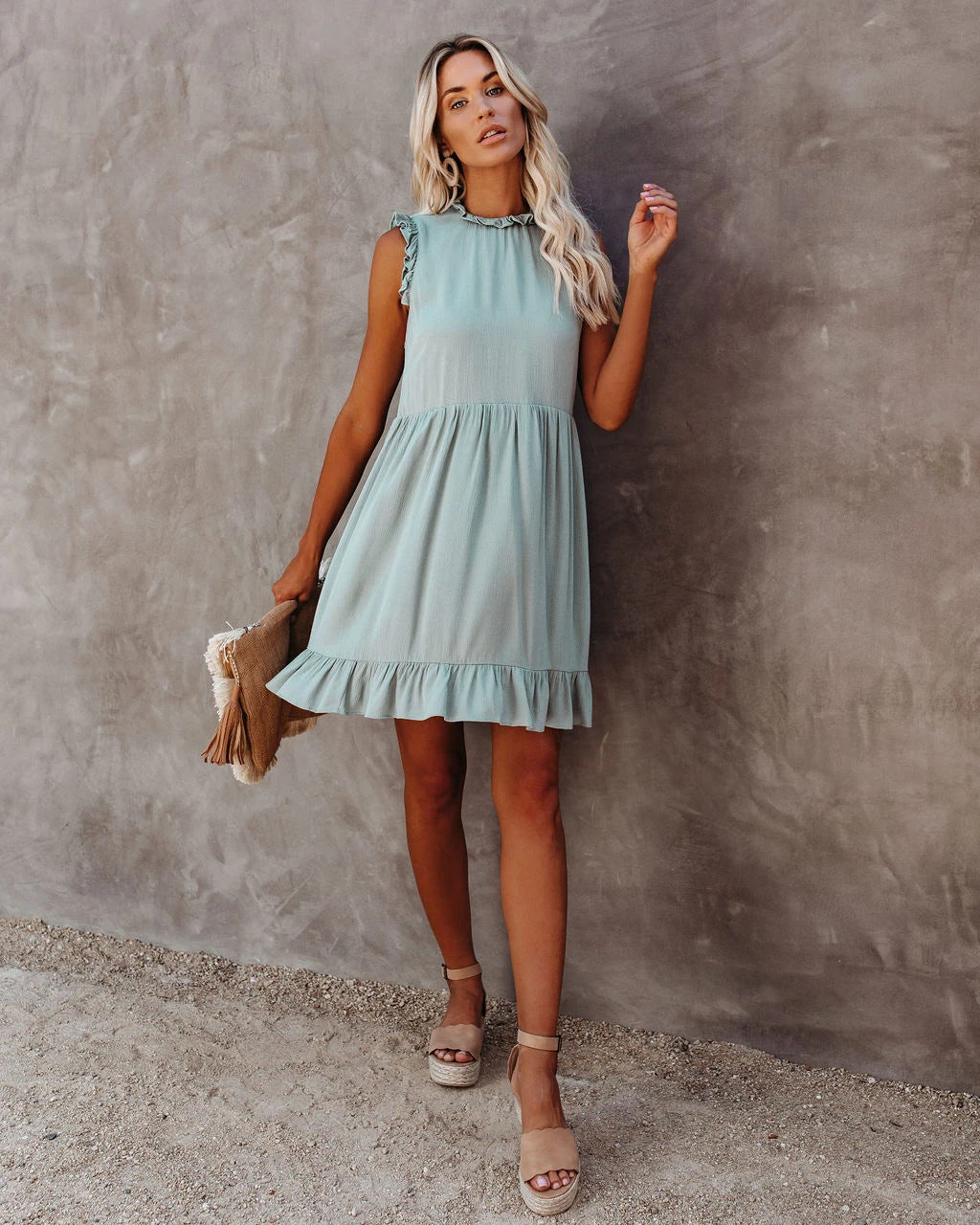 GR | Boho Hippie Kleid Blau