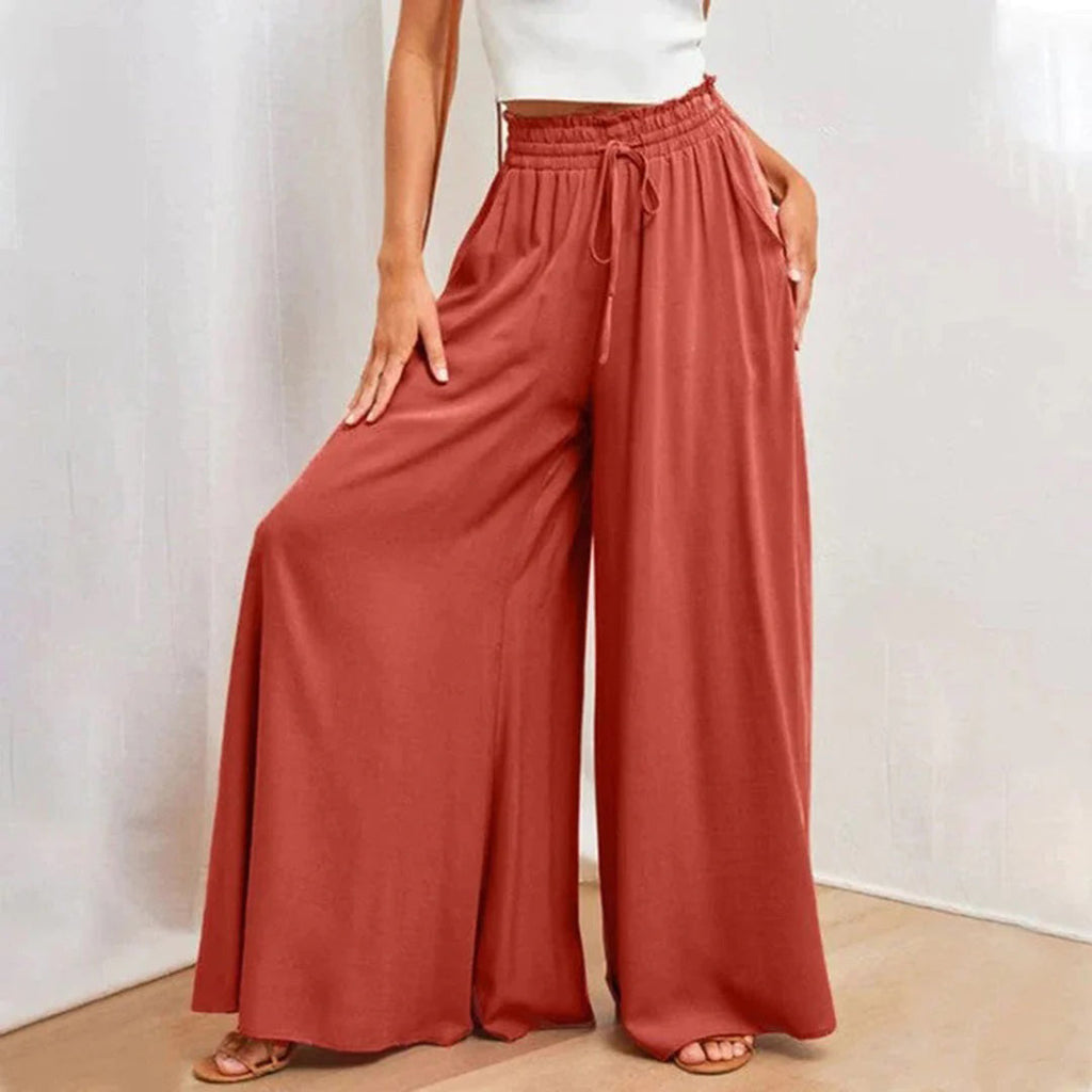 GR | Elegant women's trousers with flowing fabric