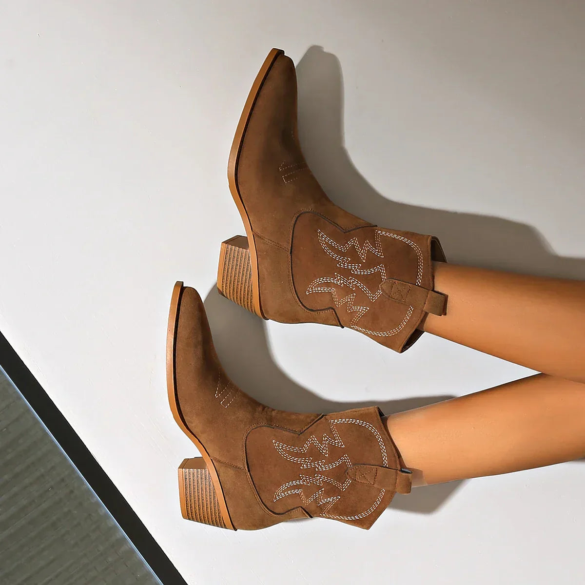 GR | Retro Western Ankle Boots for Women