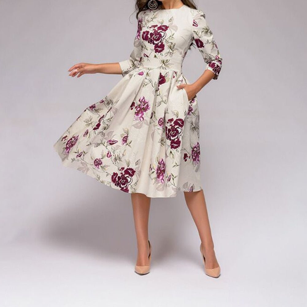 GR - Retrozo edles, mittellanges Kleid