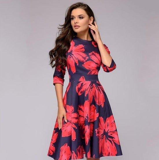 GR - Retrozo edles, mittellanges Kleid